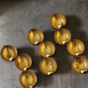 3 Elegant Gold Metal Candle  Holders For Wall